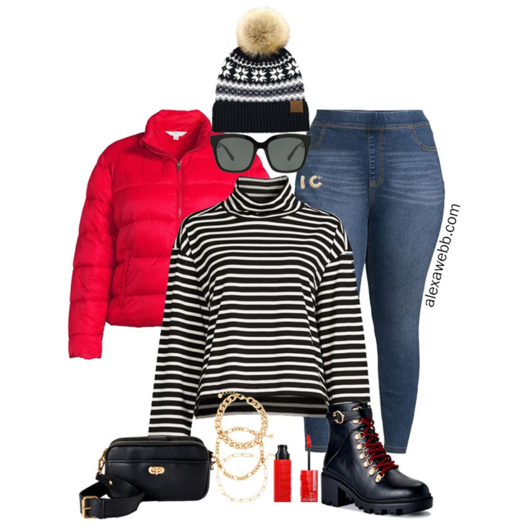 Plus Size Striped Sweater Outfit With Walmart Alexa Webb