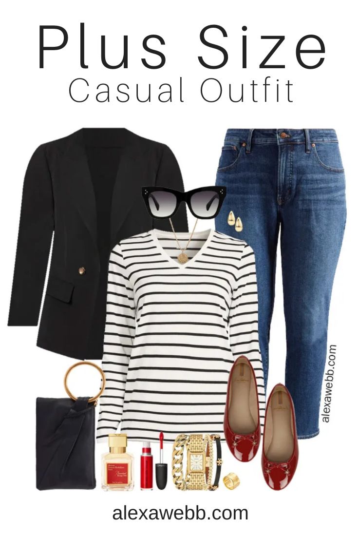 Plus Size Outfit Ideas - Casual Jeans & A Tee - Alexa Webb