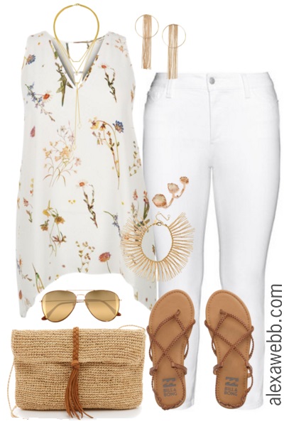Plus Size Outfit Ideas - White Jeans {4 Ways} - Alexa Webb