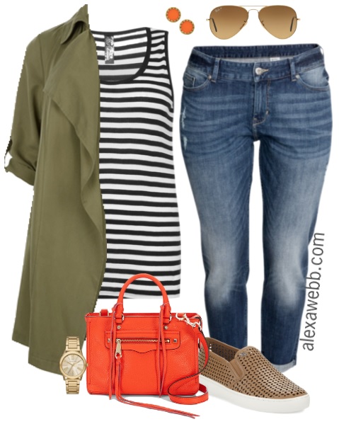 Plus Size Striped Sweatshirt Outfit - Alexa Webb