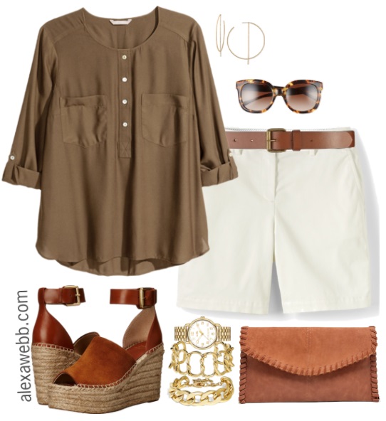 Plus Size Khaki Shorts Outfits – Part 2 - Alexa Webb