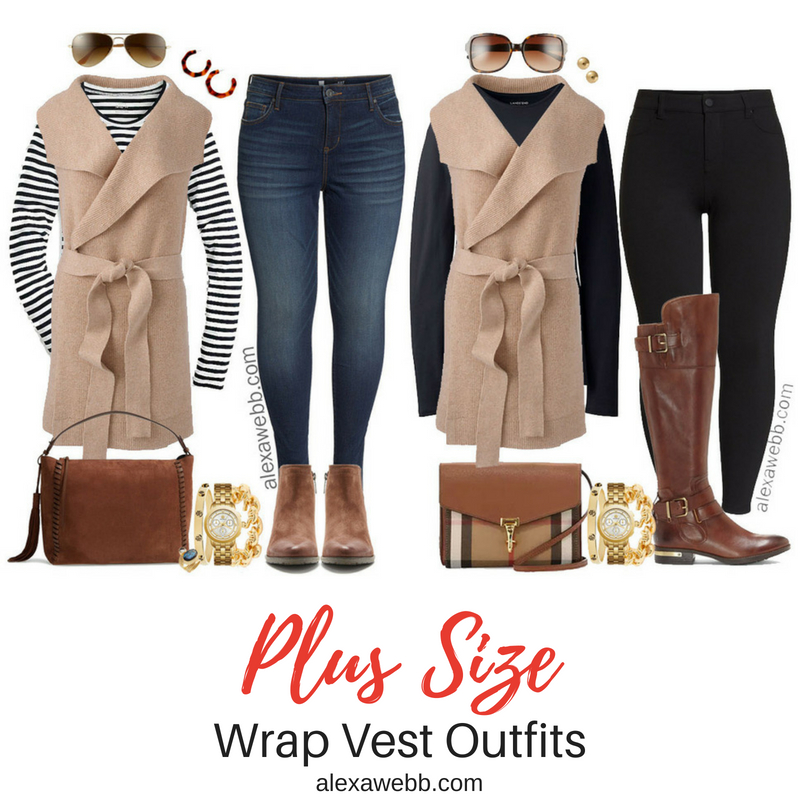 Plus Size Wrap Vest Outfit Ideas - Alexa Webb