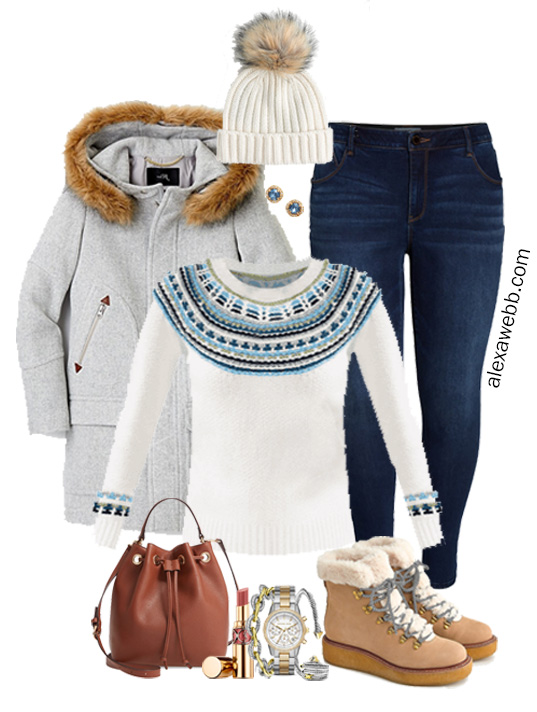 Plus Size Fair Isle Winter Outfit - Alexa Webb