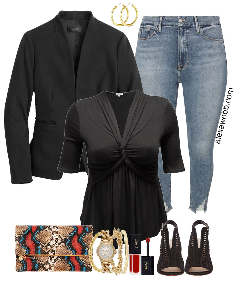 Plus Size Black Top Day to Night Outfits - Alexa Webb