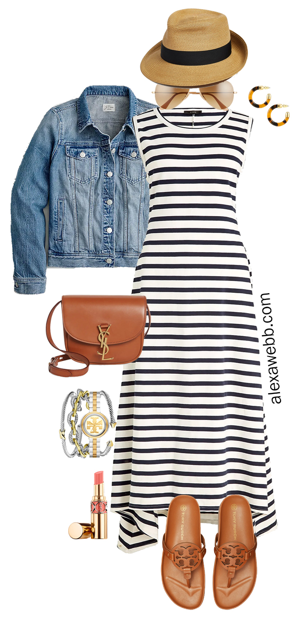 20 Plus Size Navy Striped Dress Outfit Ideas - Alexa Webb