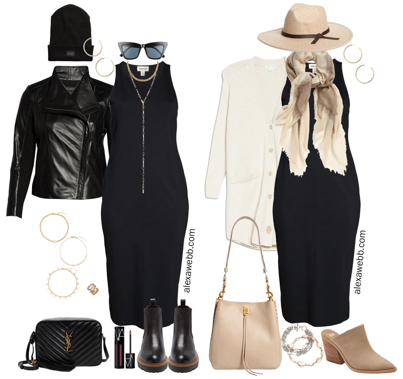 Plus Size Outfit Idea - Black & Taupe - Alexa Webb
