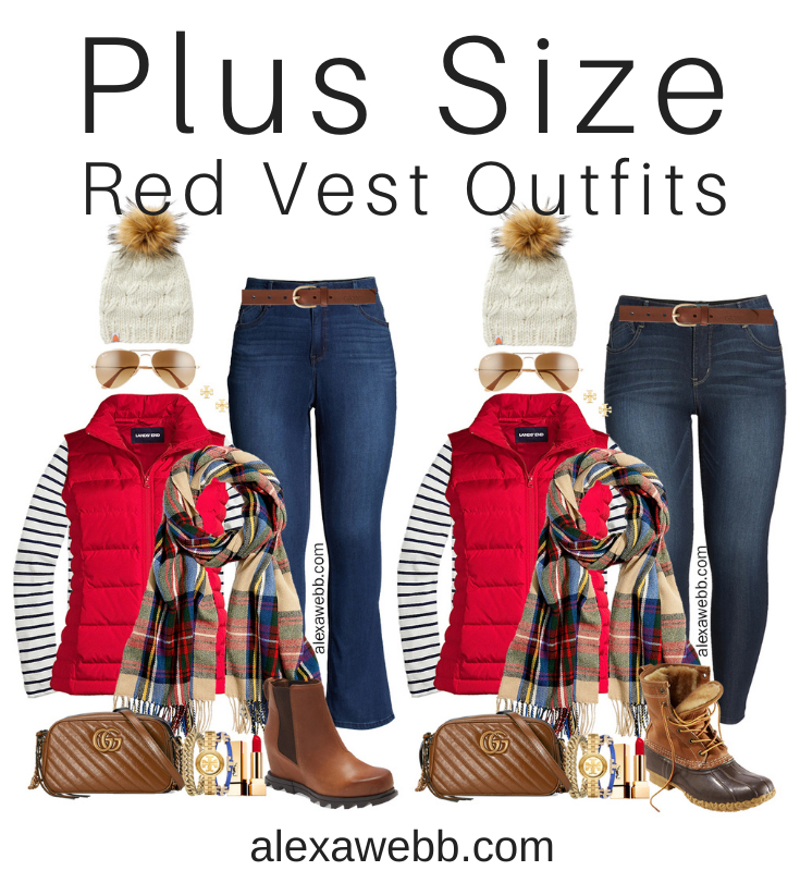 Plus Size Red Blazer Outfit - Alexa Webb