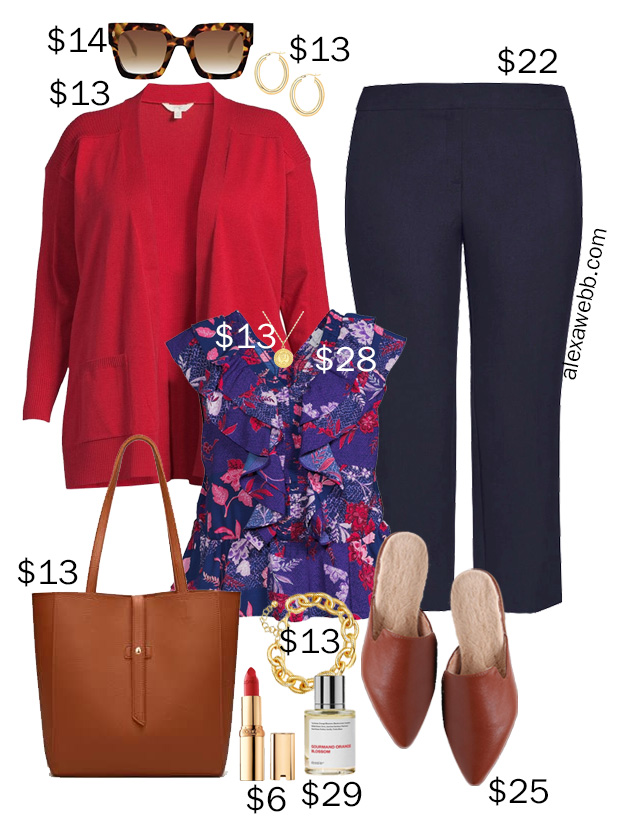 Plus Size Red Blazer Outfit - Alexa Webb