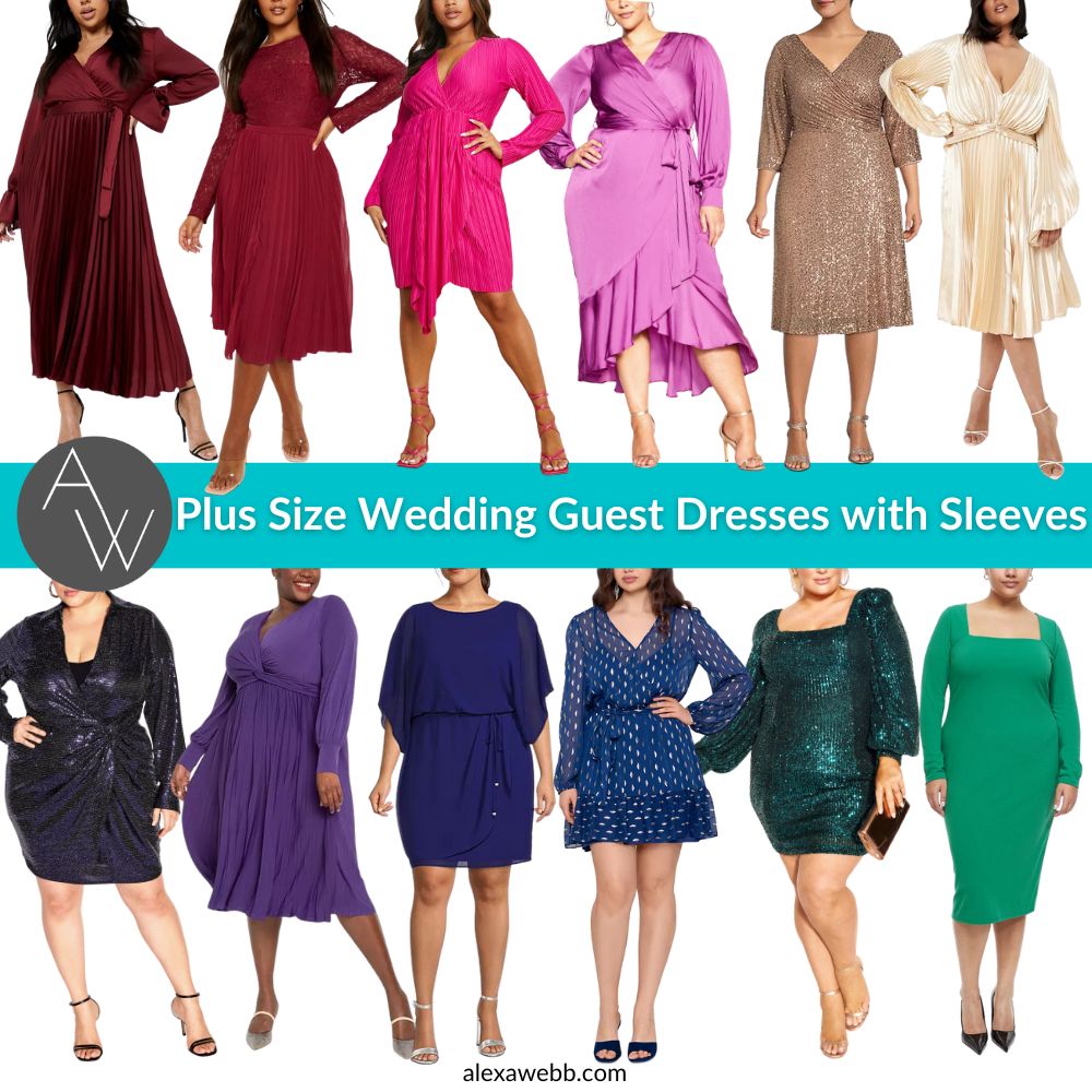 51 Plus Size Wedding Guest Dresses with Sleeves - Alexa Webb